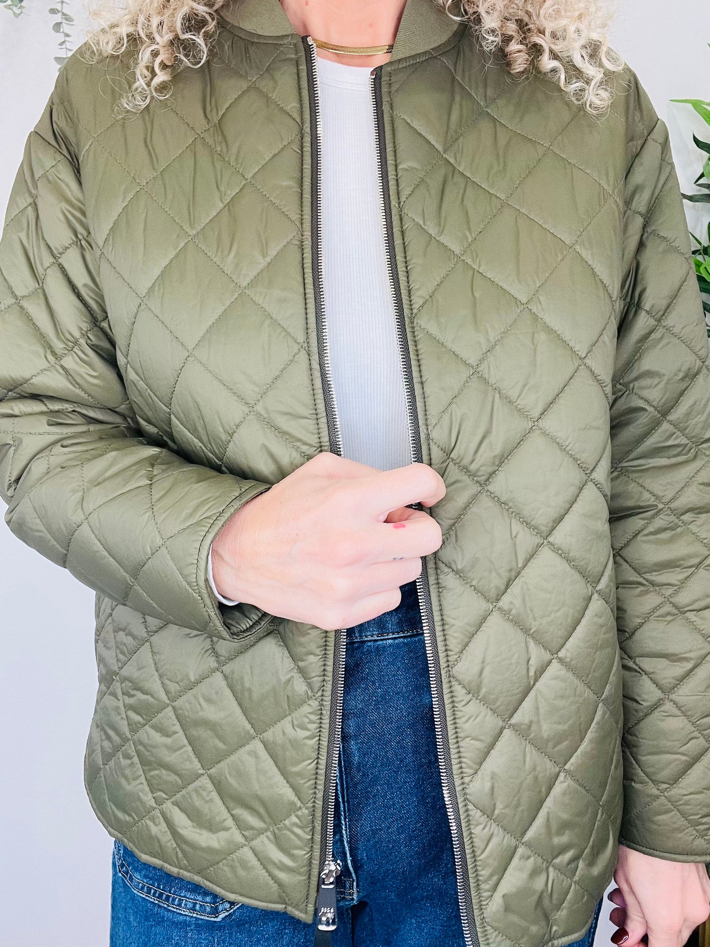 Quilted Bomber Jacket - Size 12