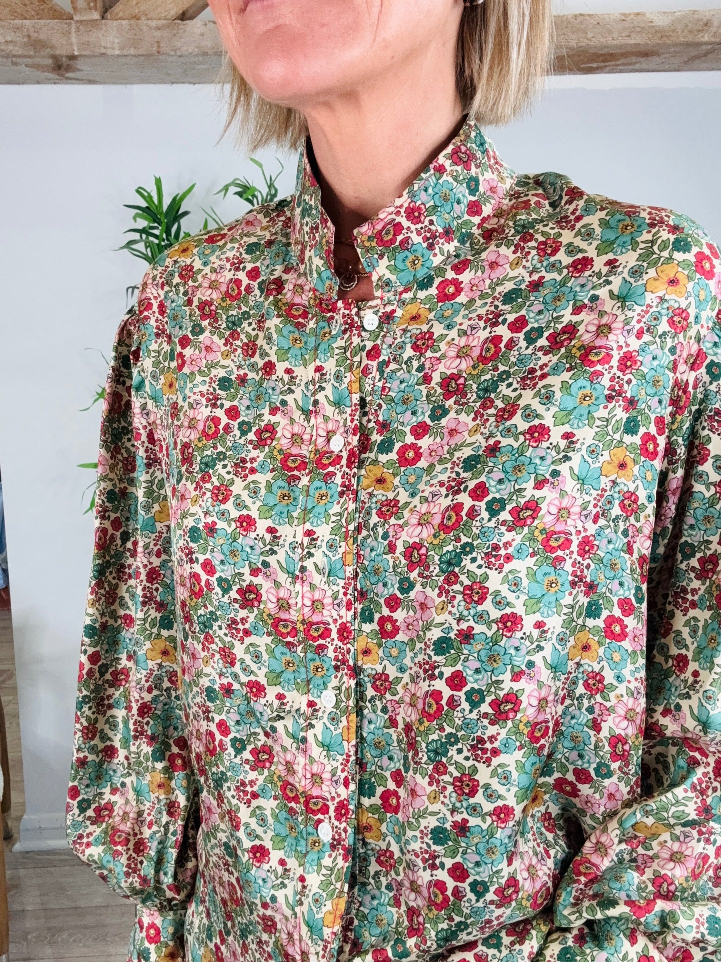Floral Silk Shirt - Size 3
