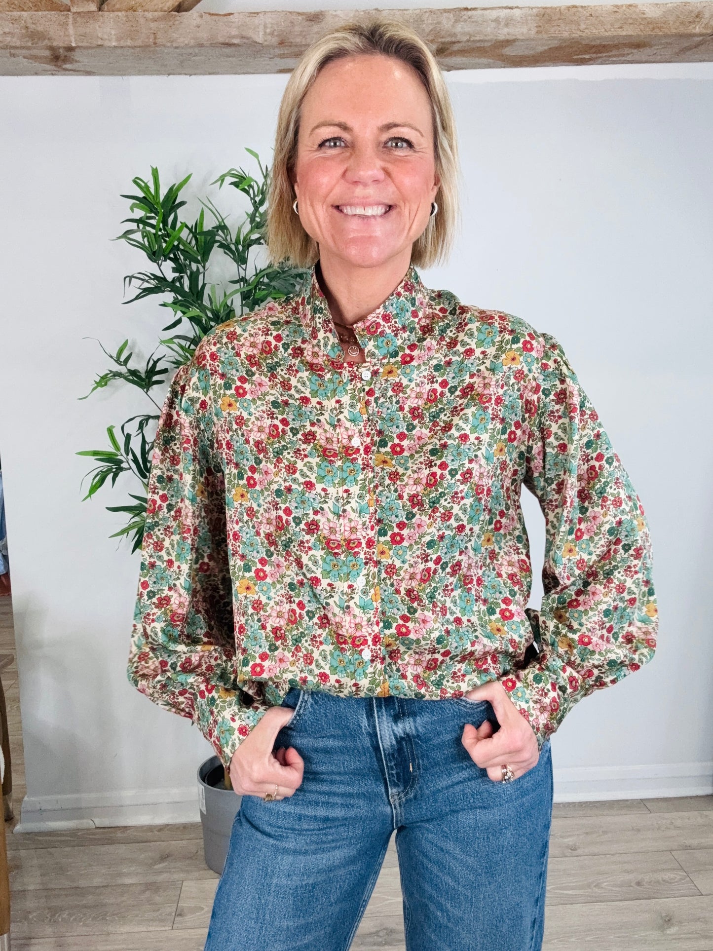 Floral Silk Shirt - Size 3