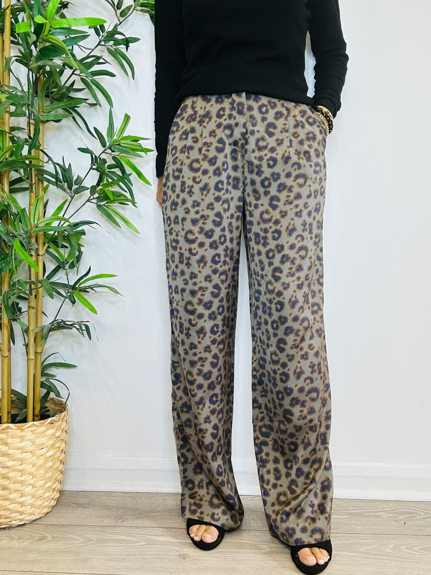 Bloy Leopard Print Trousers - Size 36