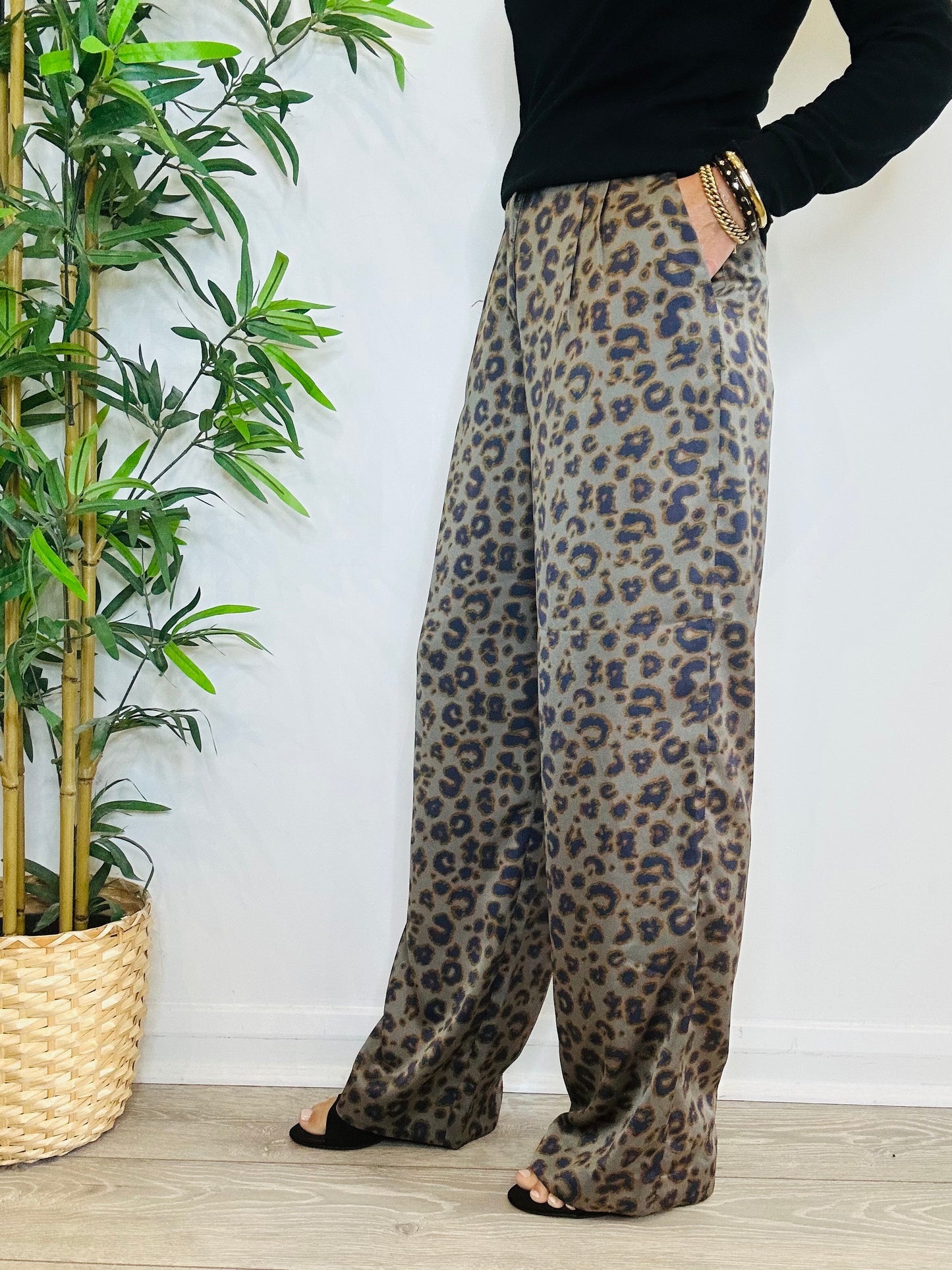 Bloy Leopard Print Trousers - Size 36