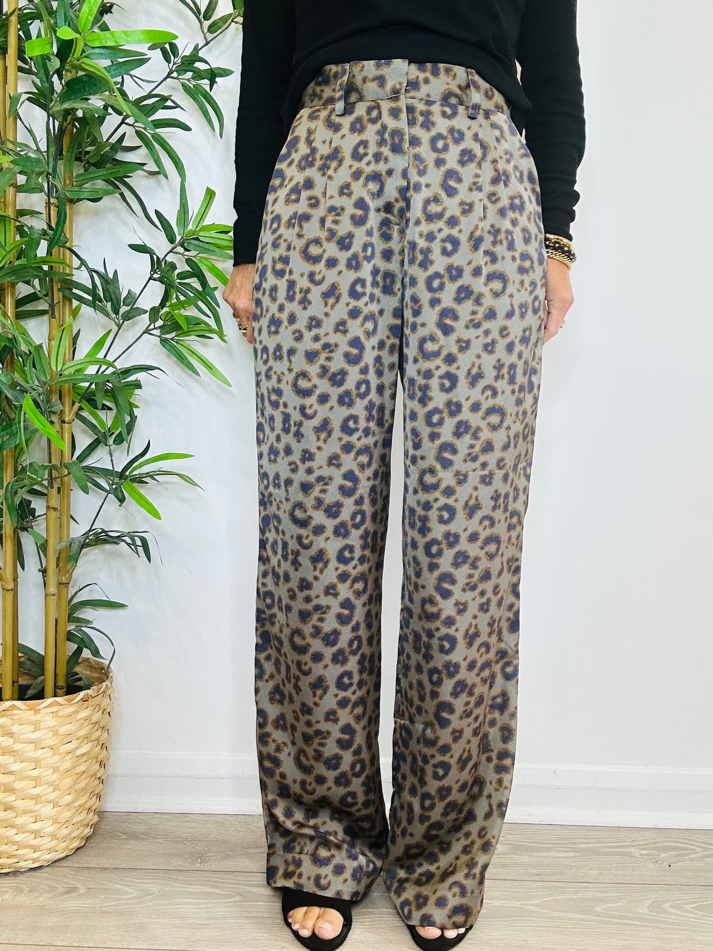 Bloy Leopard Print Trousers - Size 36
