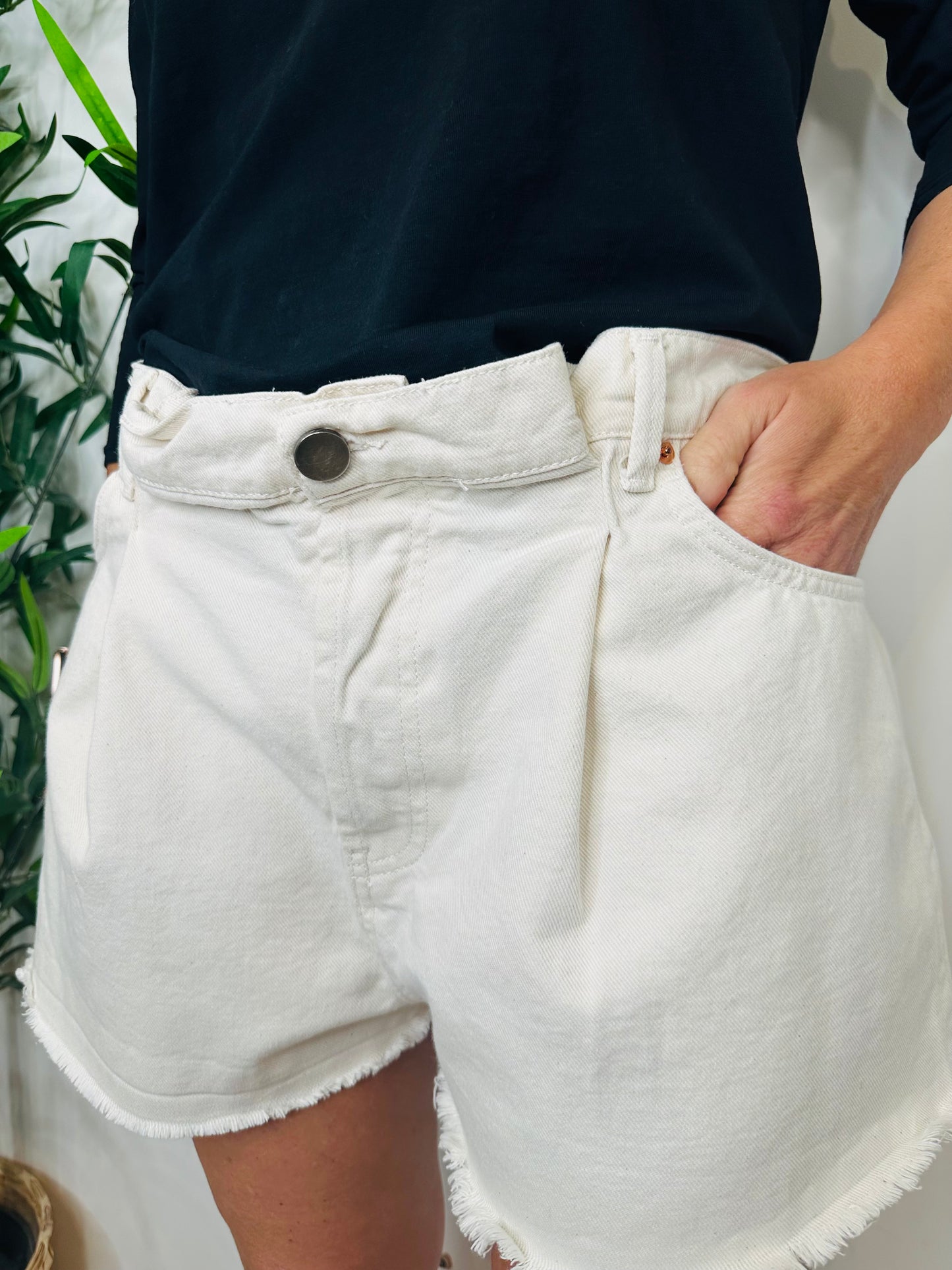 Fold Denim Shorts - Size 30