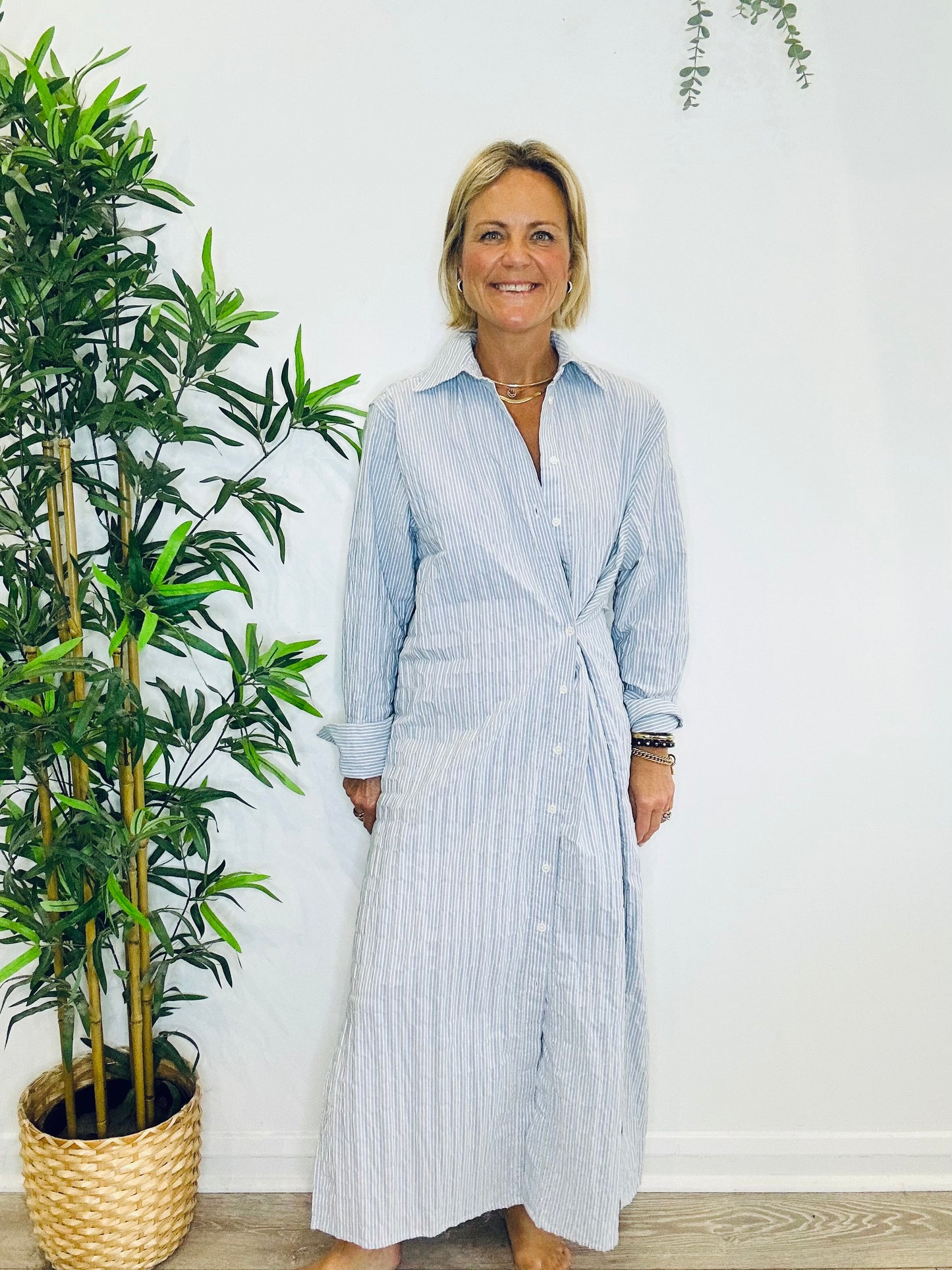 Striped Shirt Dress - Size 12