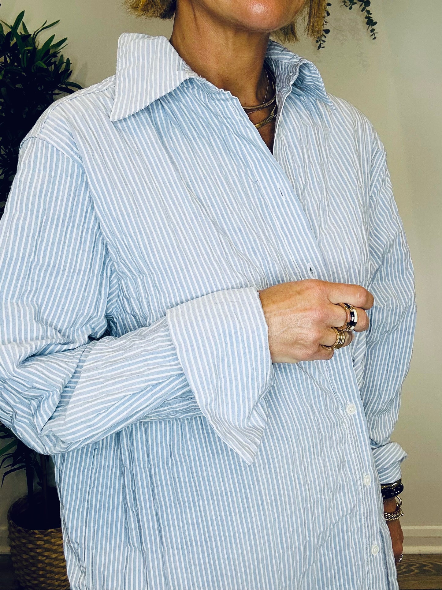 Striped Shirt Dress - Size 12