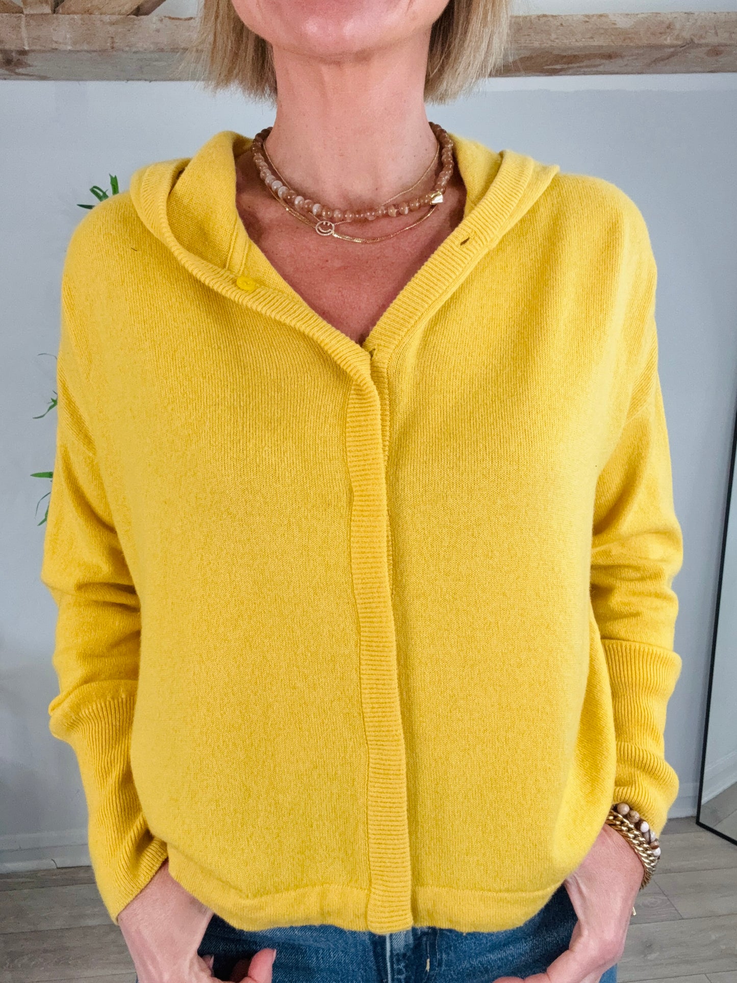 Hooded Cashmere Cardigan - Size XS/S