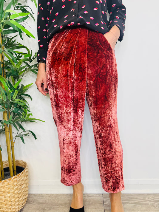 Crushed Velvet Trousers - Size 36