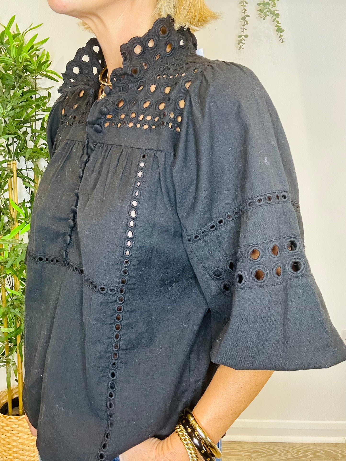 Brunie Broderie Blouse - Size XS