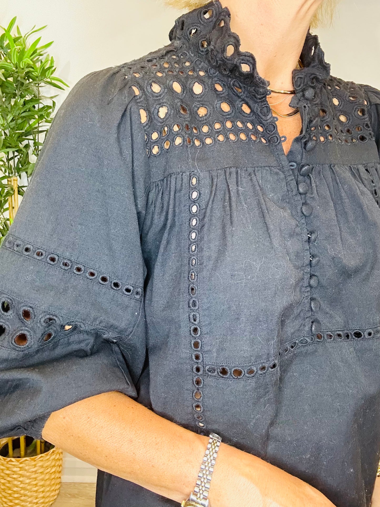 Brunie Broderie Blouse - Size XS