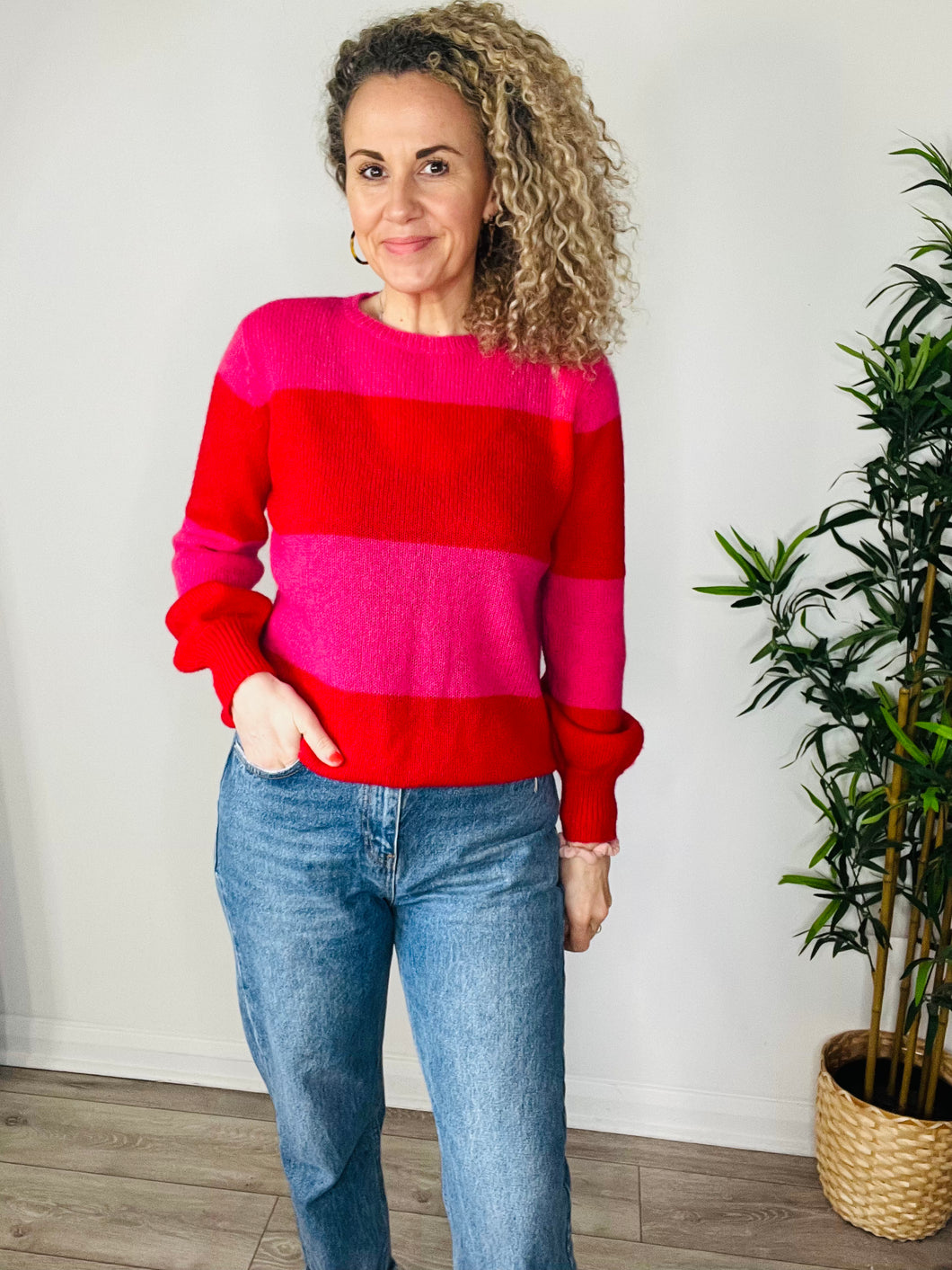 Striped Knitted Jumper - Size S/M