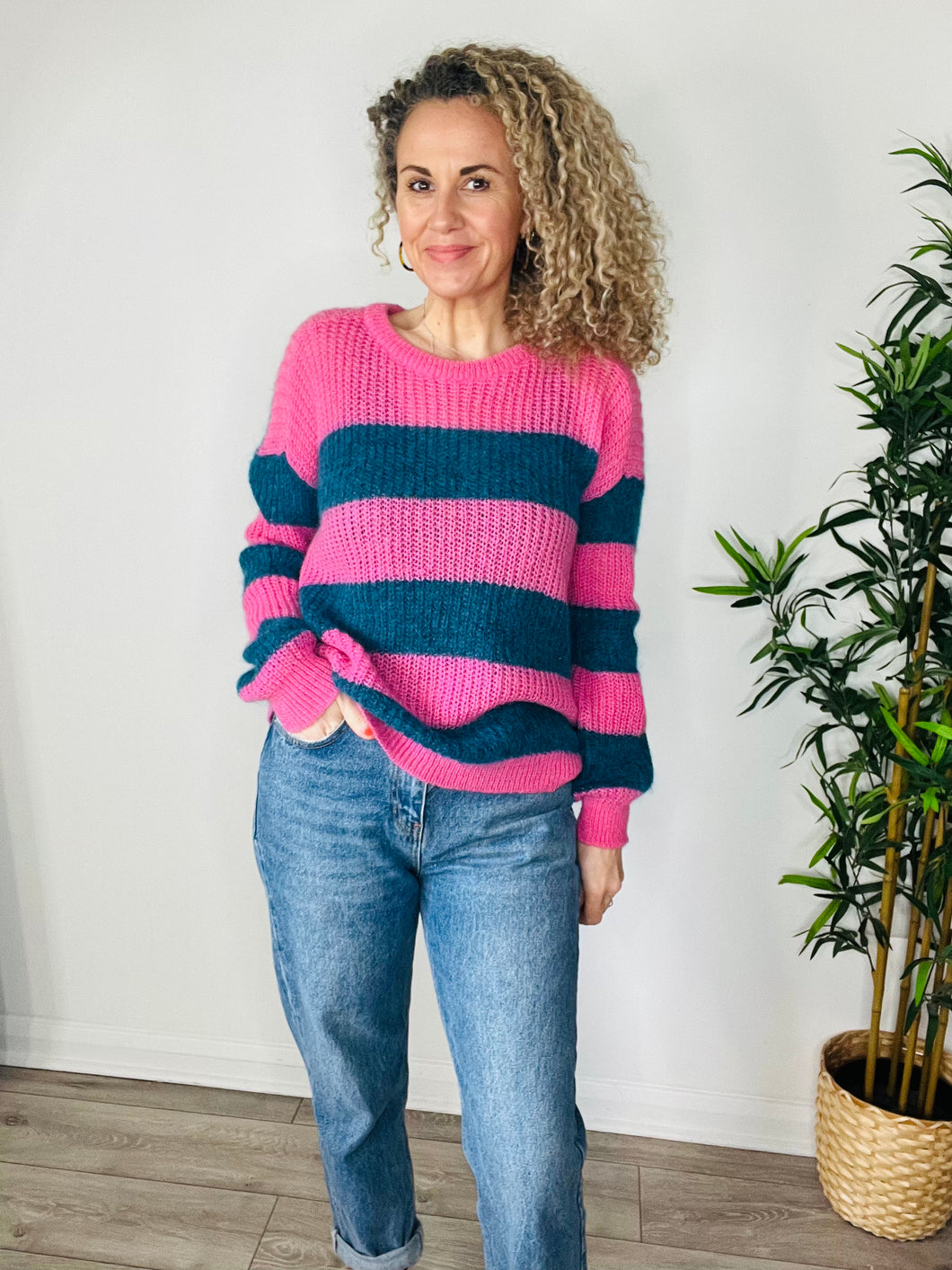Striped Knitted Jumper - Size M/L