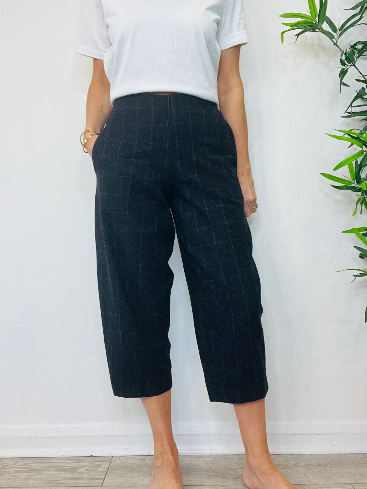 Check Cropped Trousers - Size 1