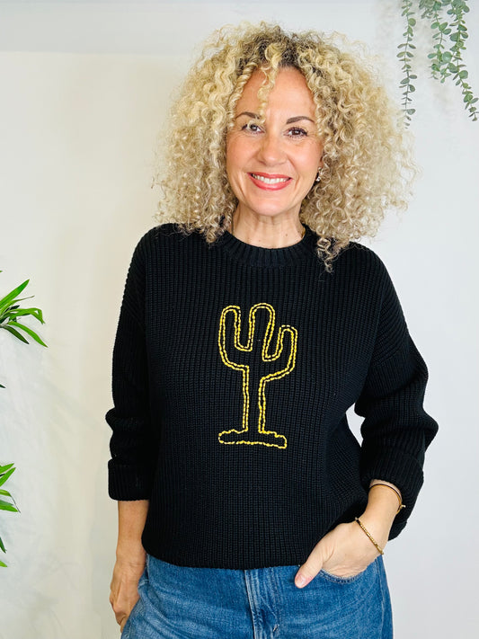 Knitted Cactus Jumper - Size S