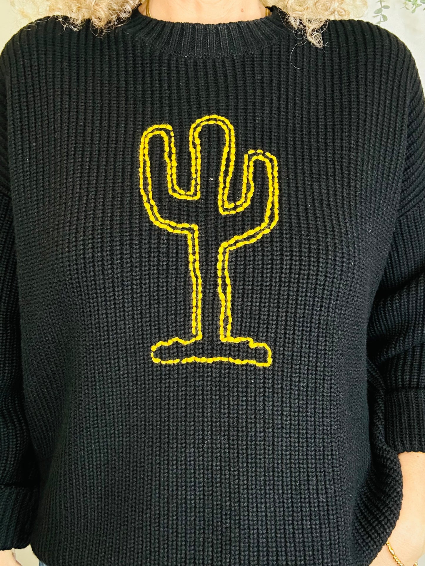 Knitted Cactus Jumper - Size S