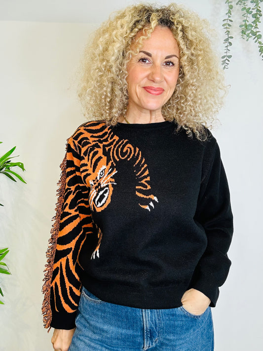 Fringed Tiger Jumper - Size S