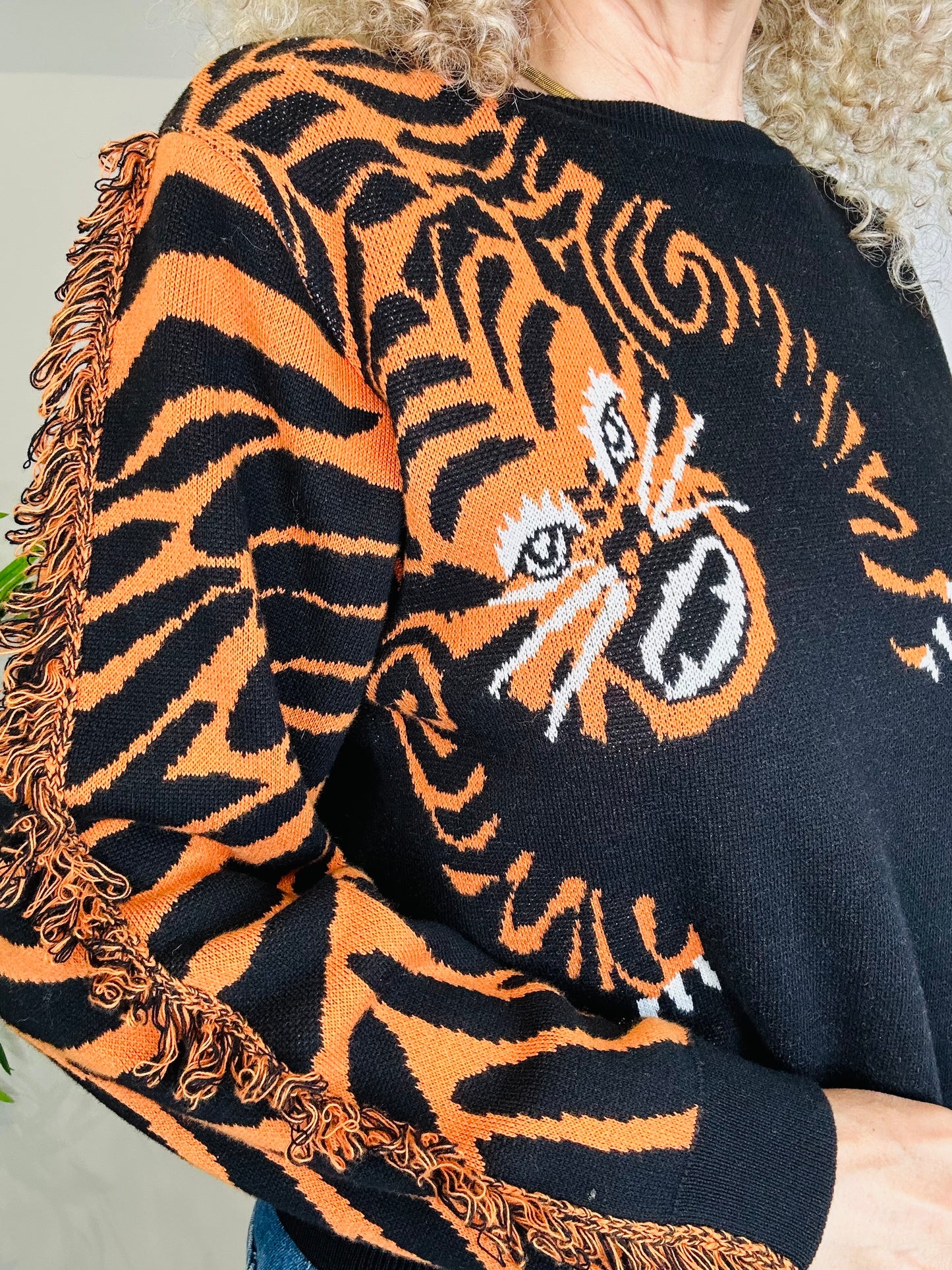 Fringed Tiger Jumper - Size S