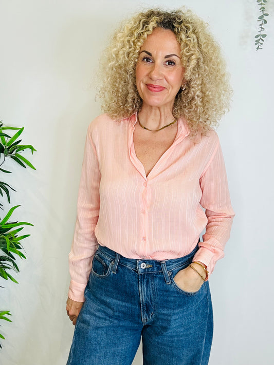 Sheer Stripe Shirt - Size 36