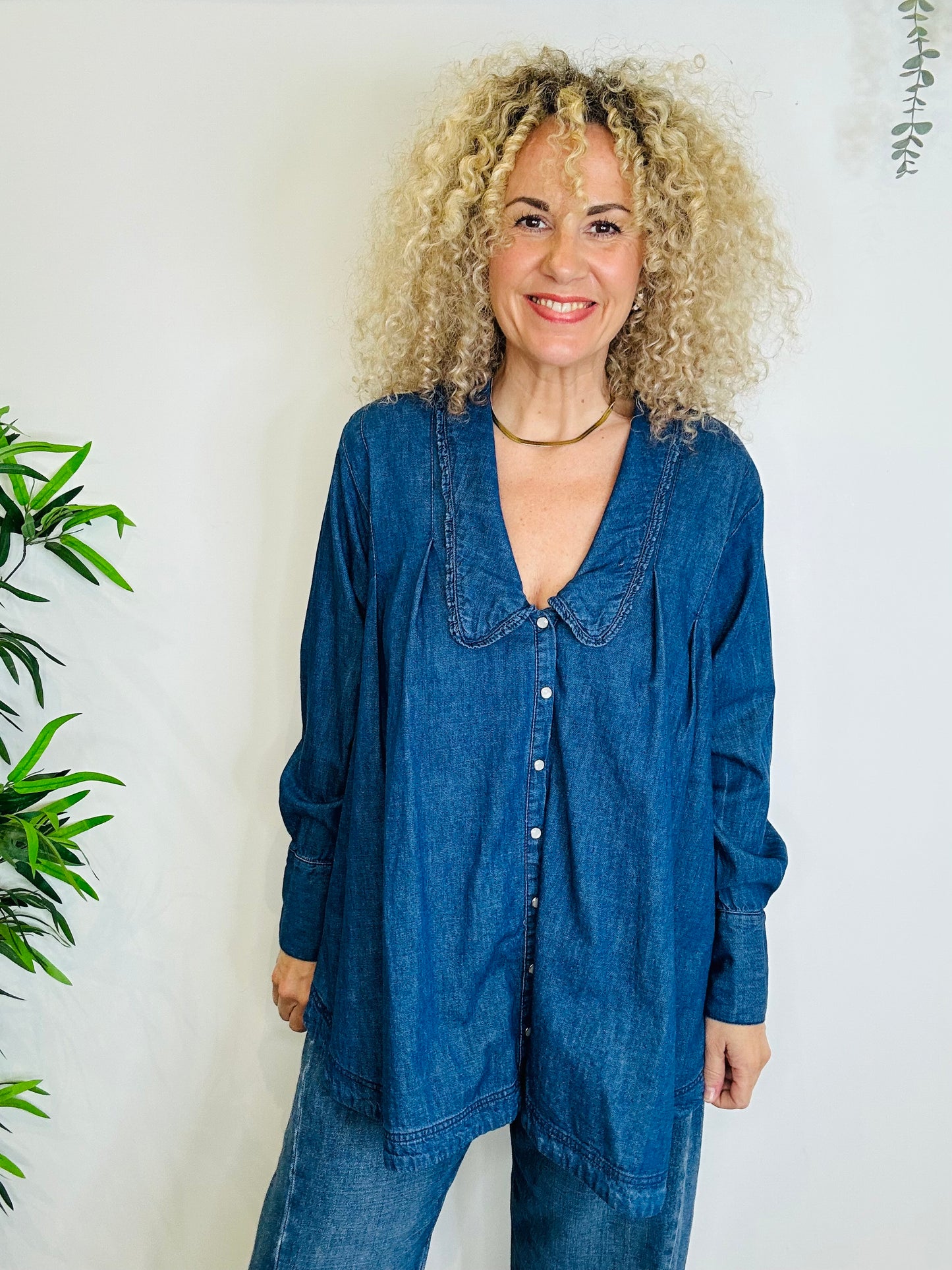 Oversized Denim Shirt - Size XS