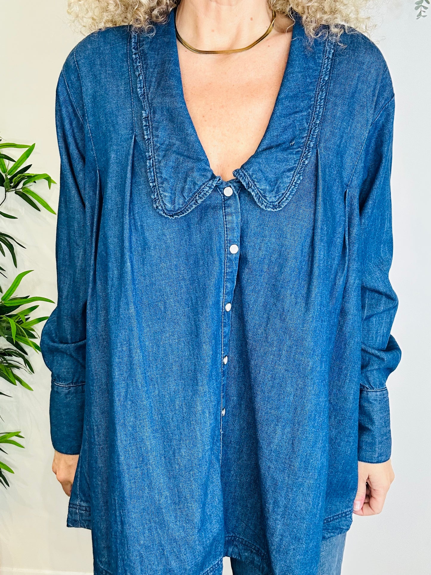 Oversized Denim Shirt - Size XS