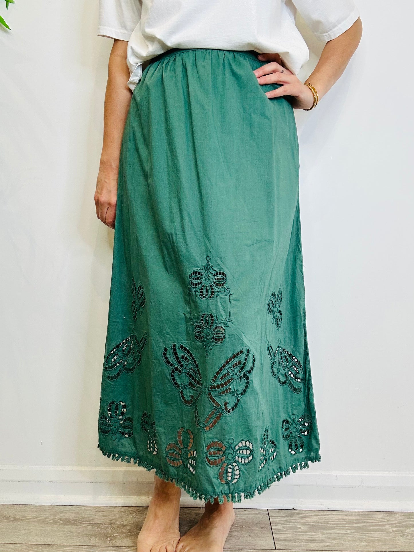 Cotton Broderie Skirt - Size 38