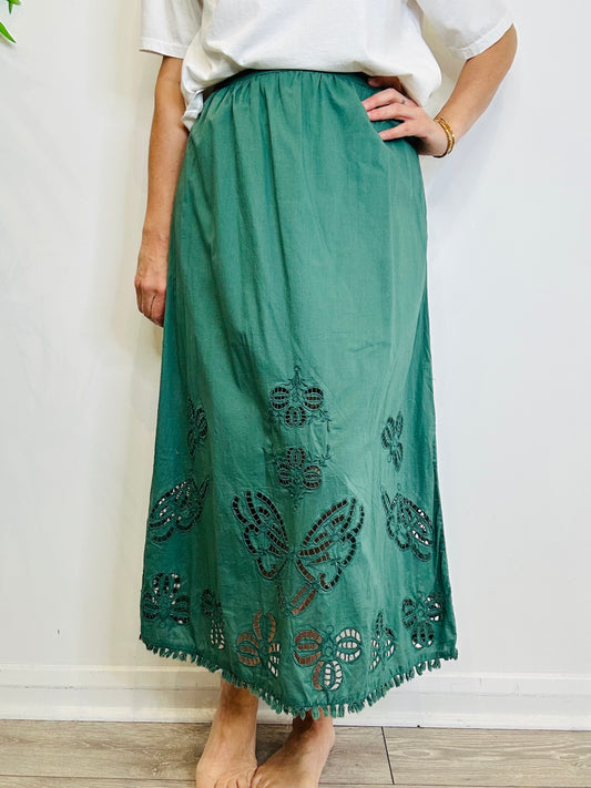 Cotton Broderie Skirt - Size 38