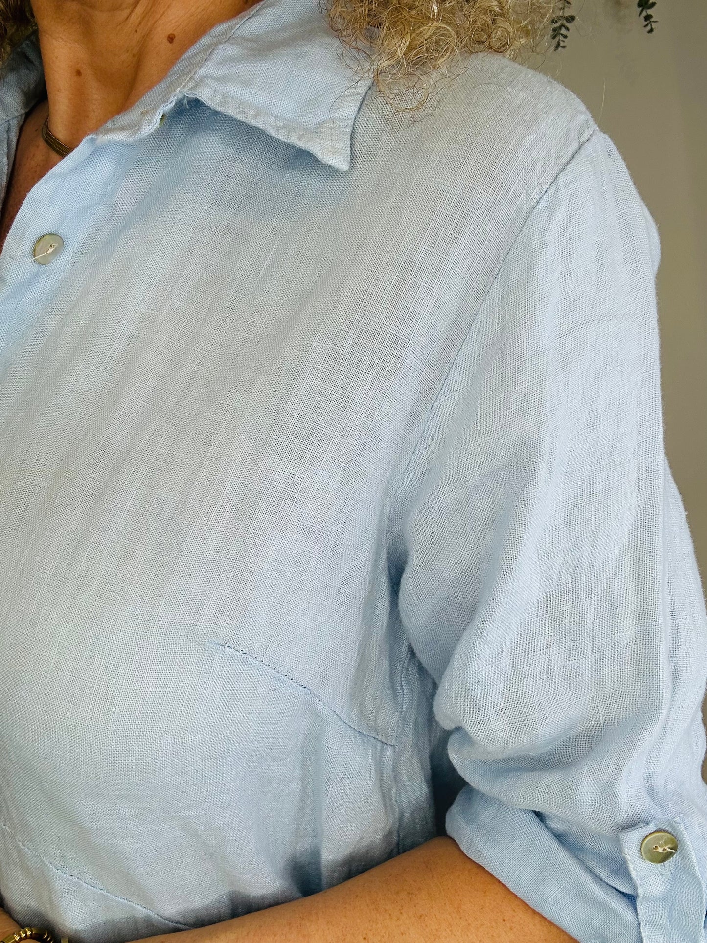 Linen Shirt Dress - O/S