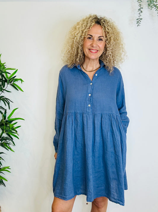 Short Linen Dress - O/S