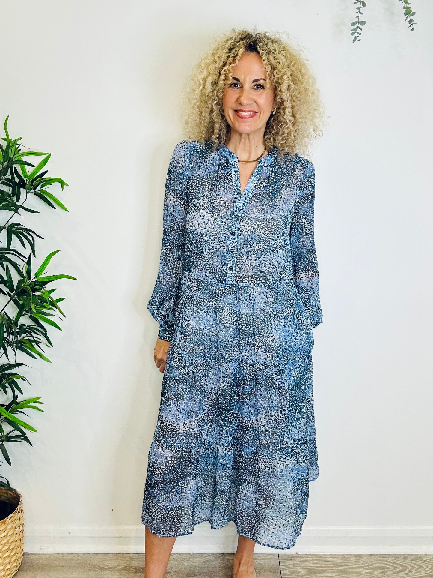Silk Midi Dress - Size S