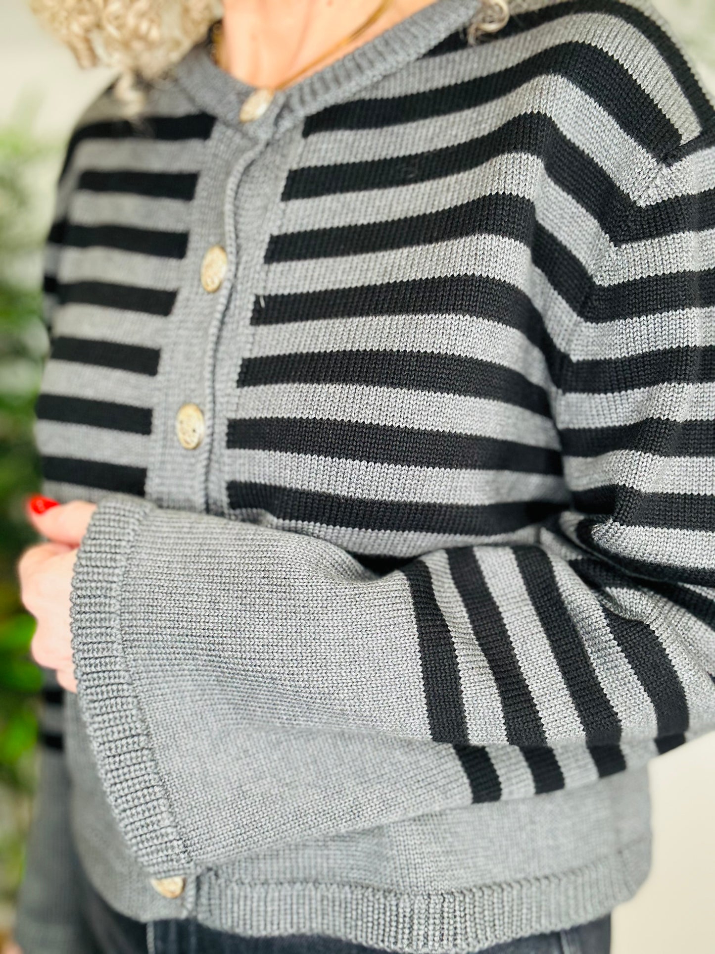Striped Cardigan - Size S