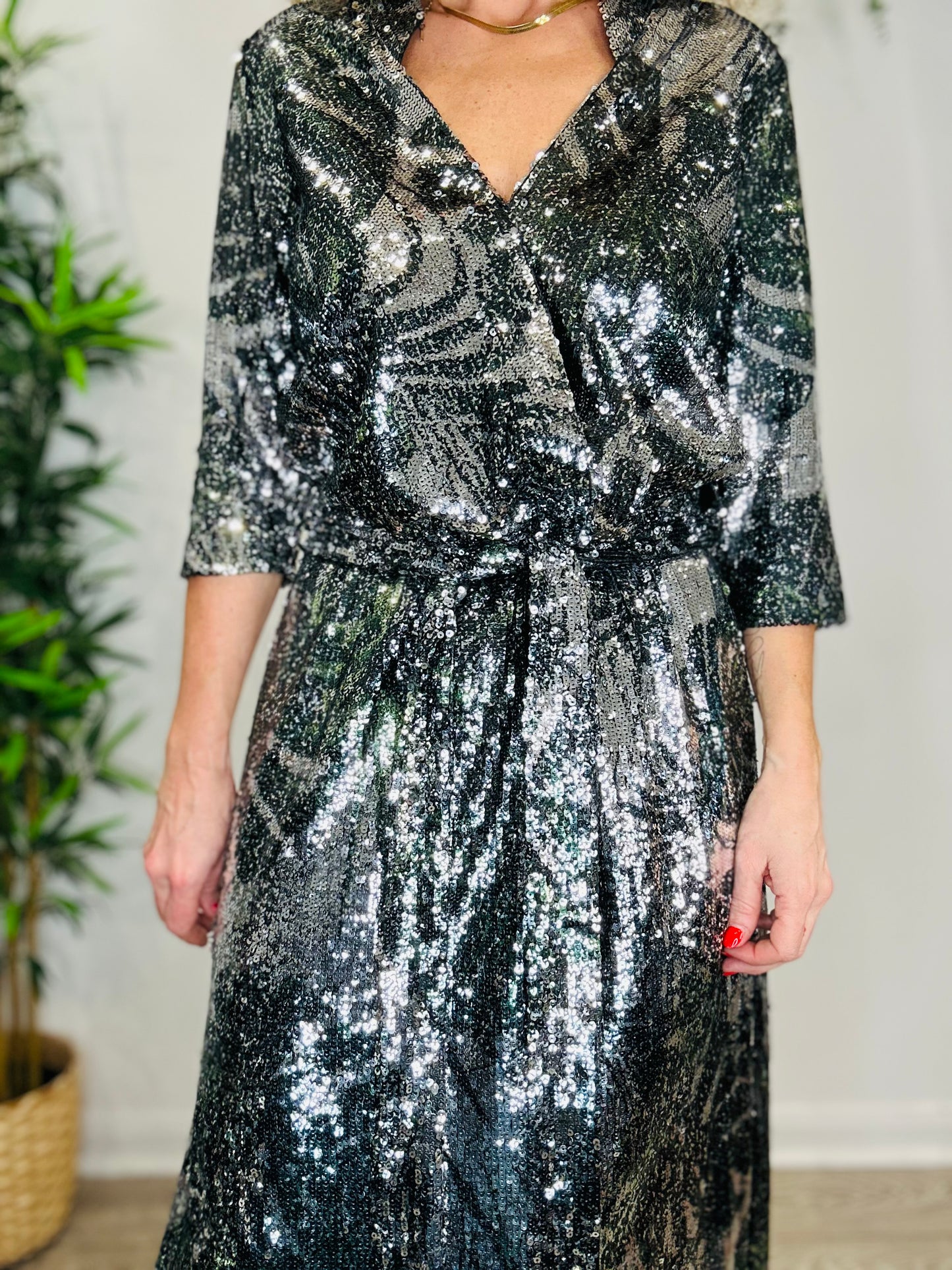 Sequin Maxi Dress - Size 2