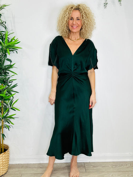 Satin Midi Dress - Size 14