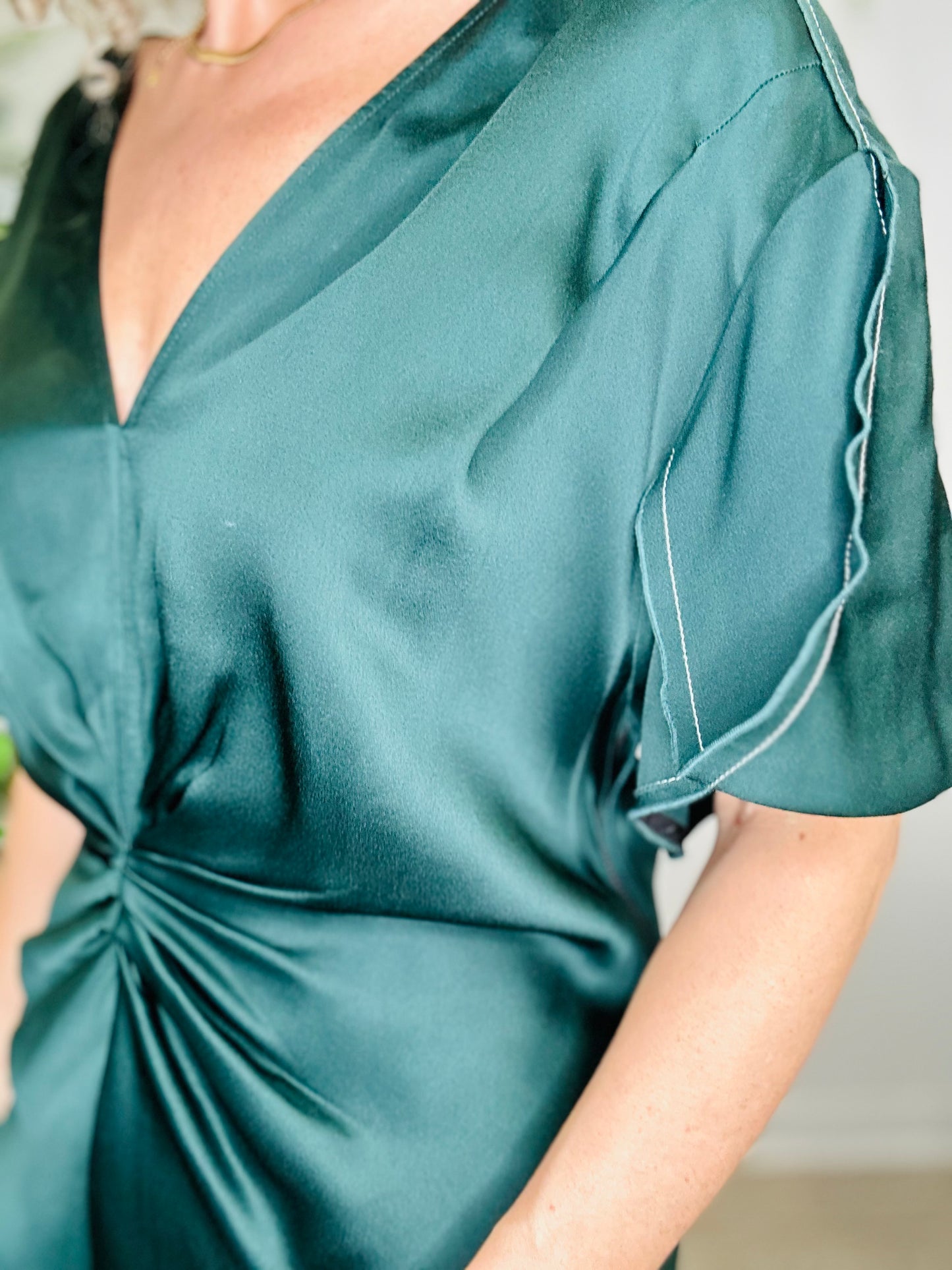 Satin Midi Dress - Size 14