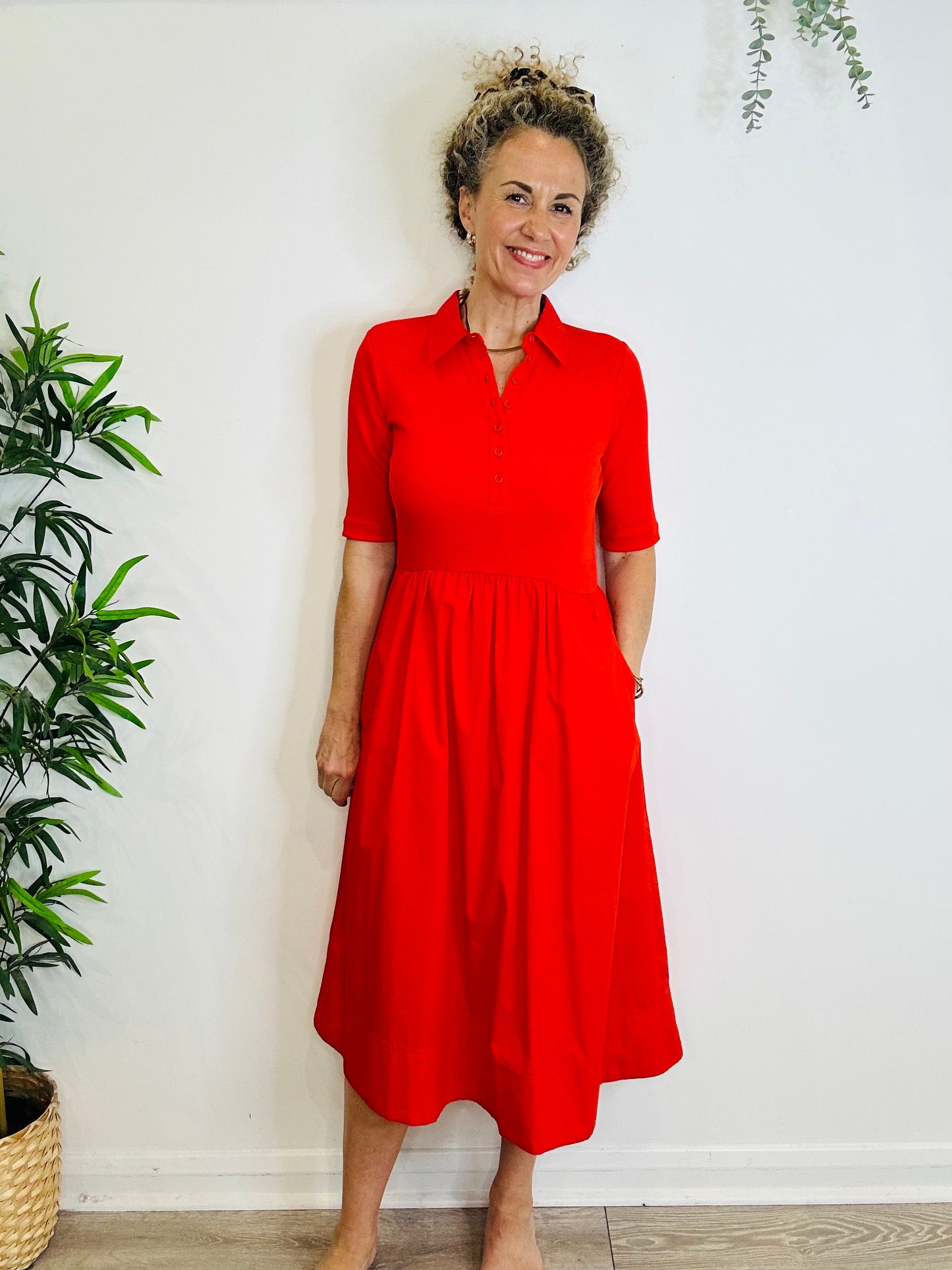 Cotton Midi Dress - Size 12