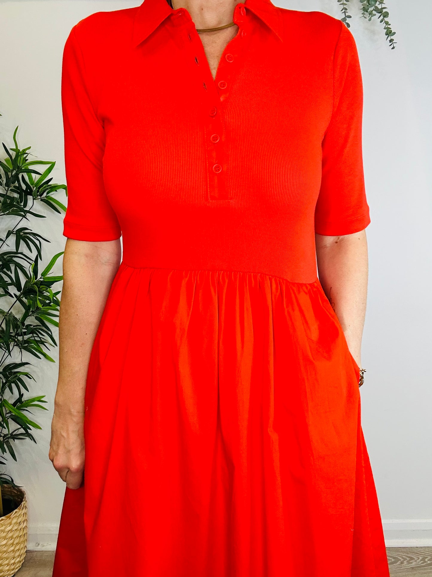 Cotton Midi Dress - Size 12
