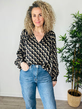 Load image into Gallery viewer, Geometric Print Blouse - Size XL
