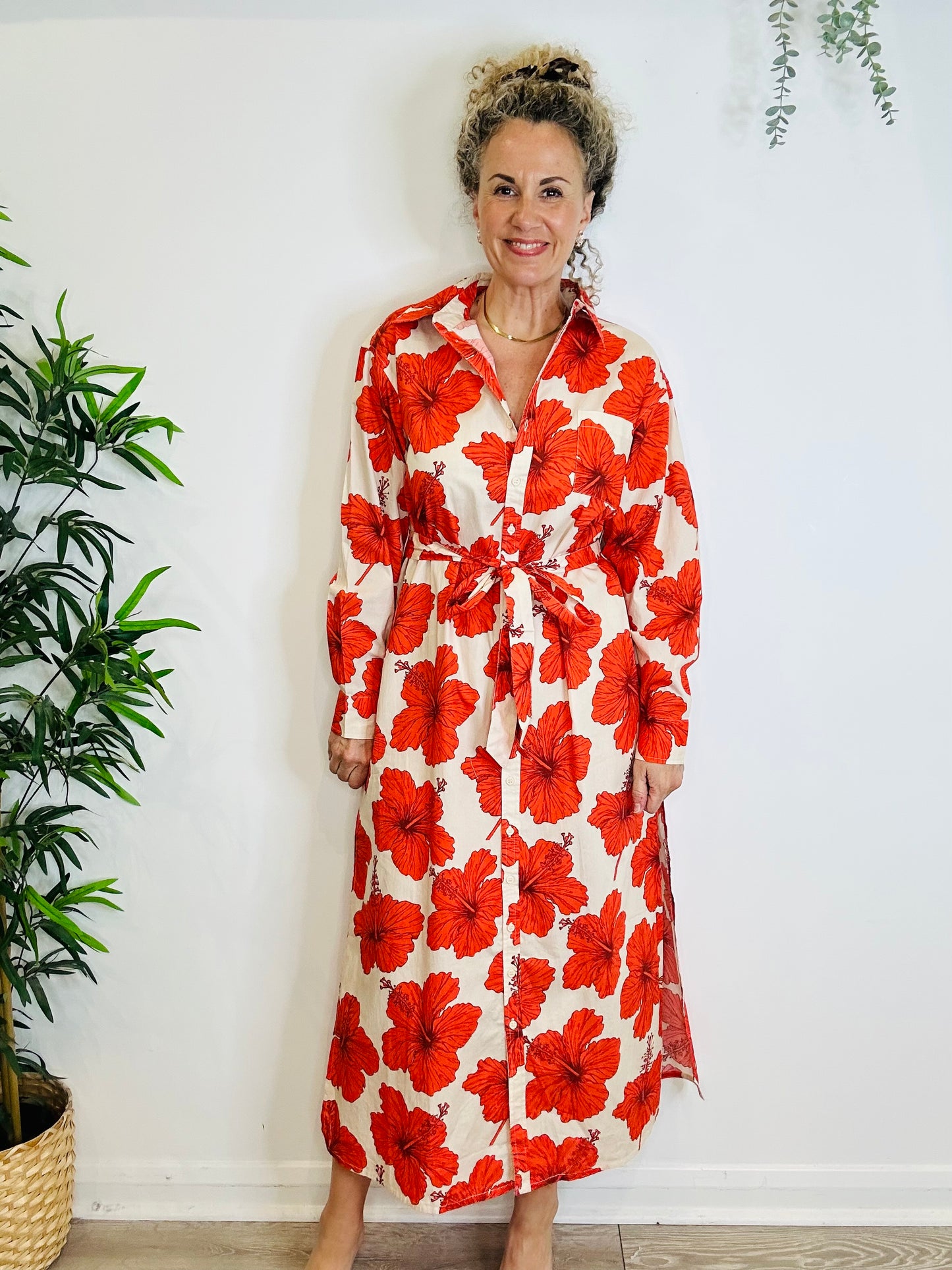 Cotton Shirt Dress - Size S/M
