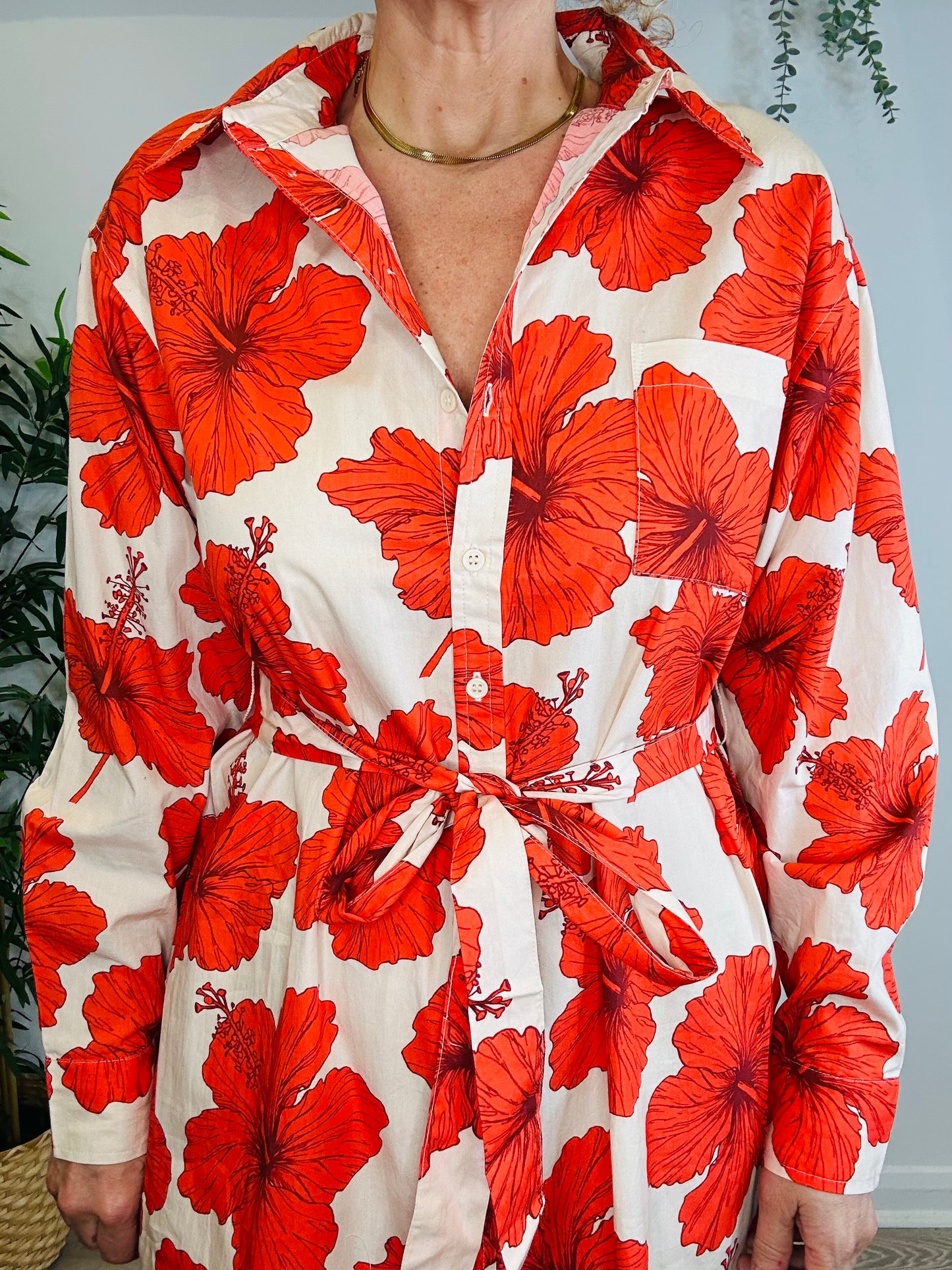 Cotton Shirt Dress - Size S/M