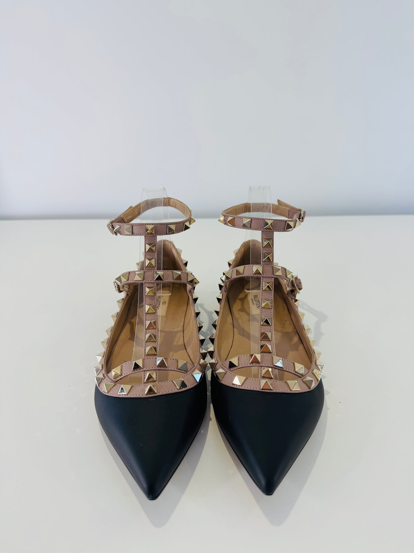 Rockstud Leather Flats - Size 39.5
