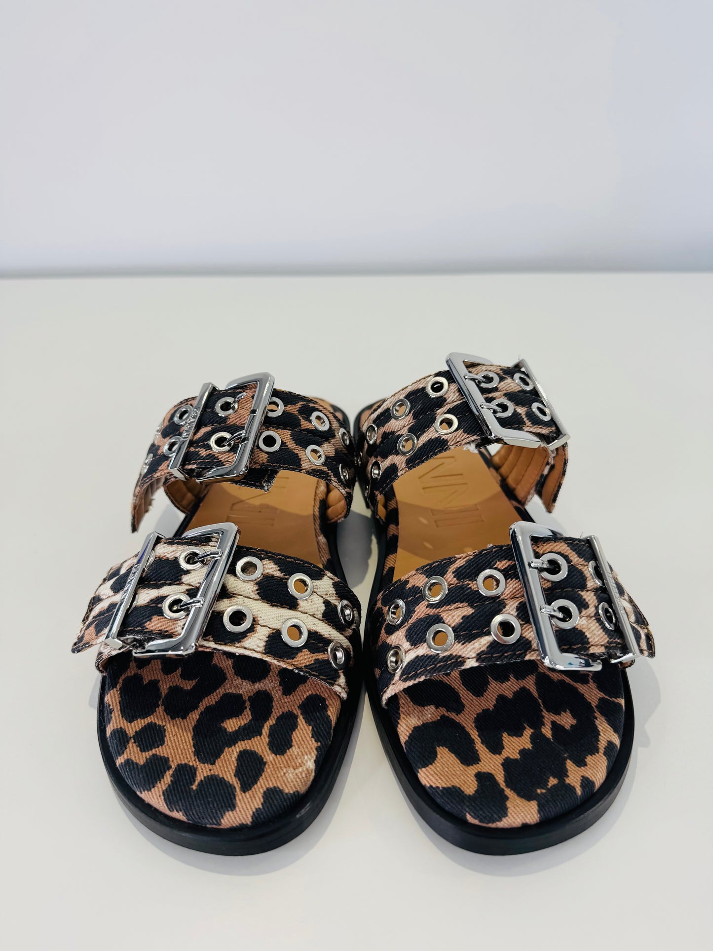 Leopard Print Sandals - Size 40