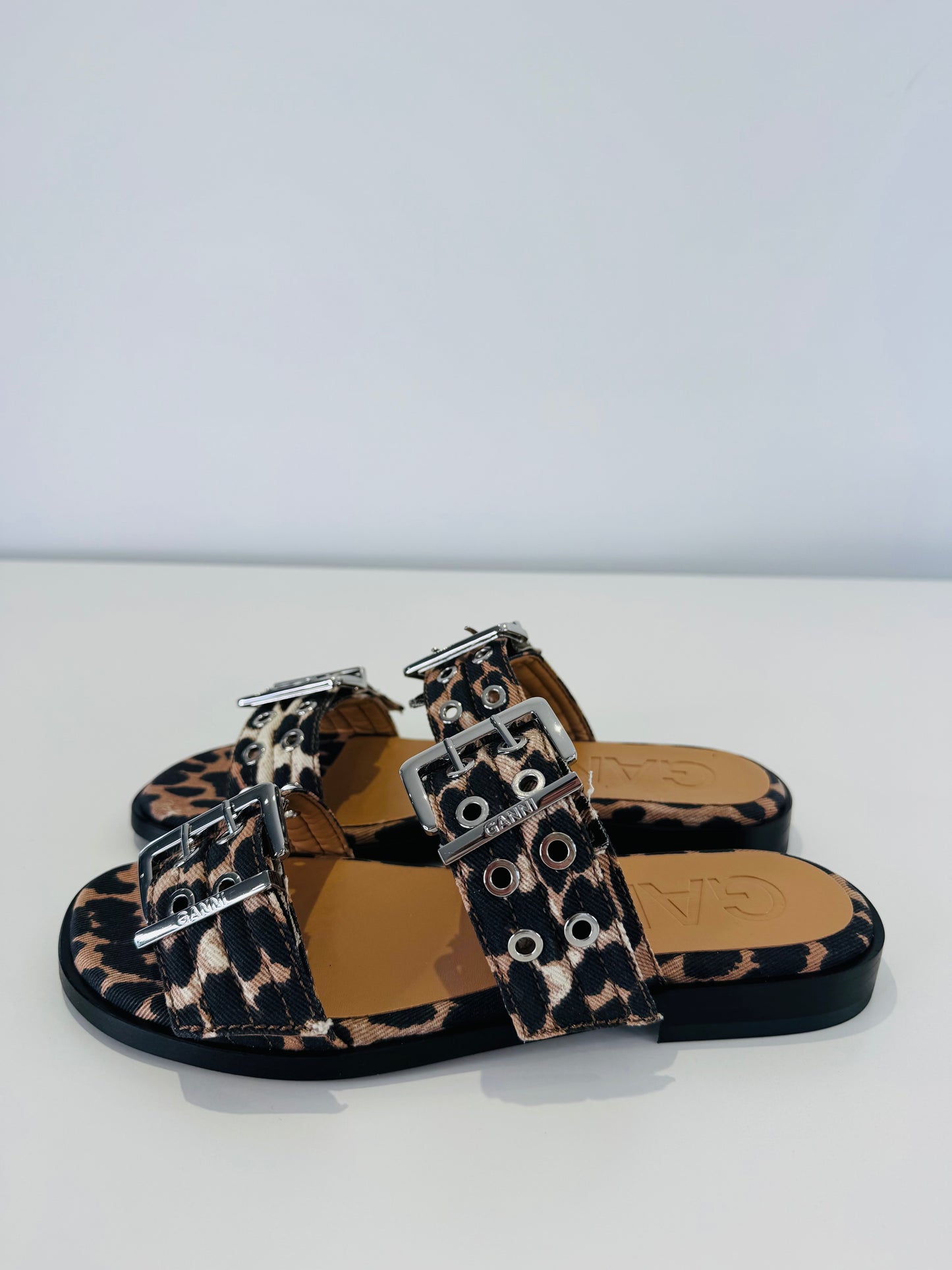Leopard Print Sandals - Size 40