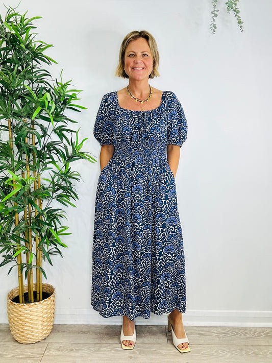 Patterned Maxi Dress - Size L