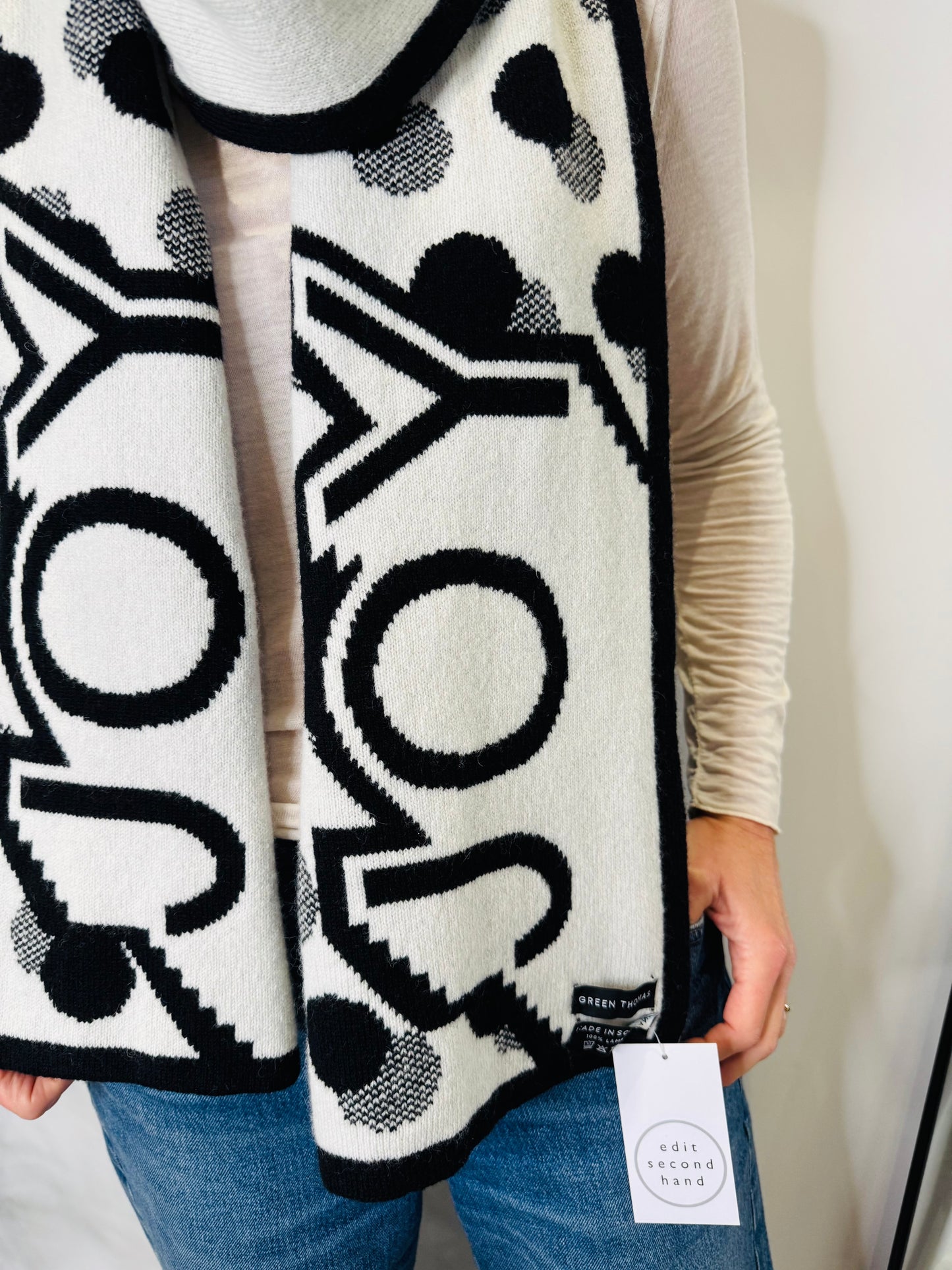 Polka Dot Wool Scarf