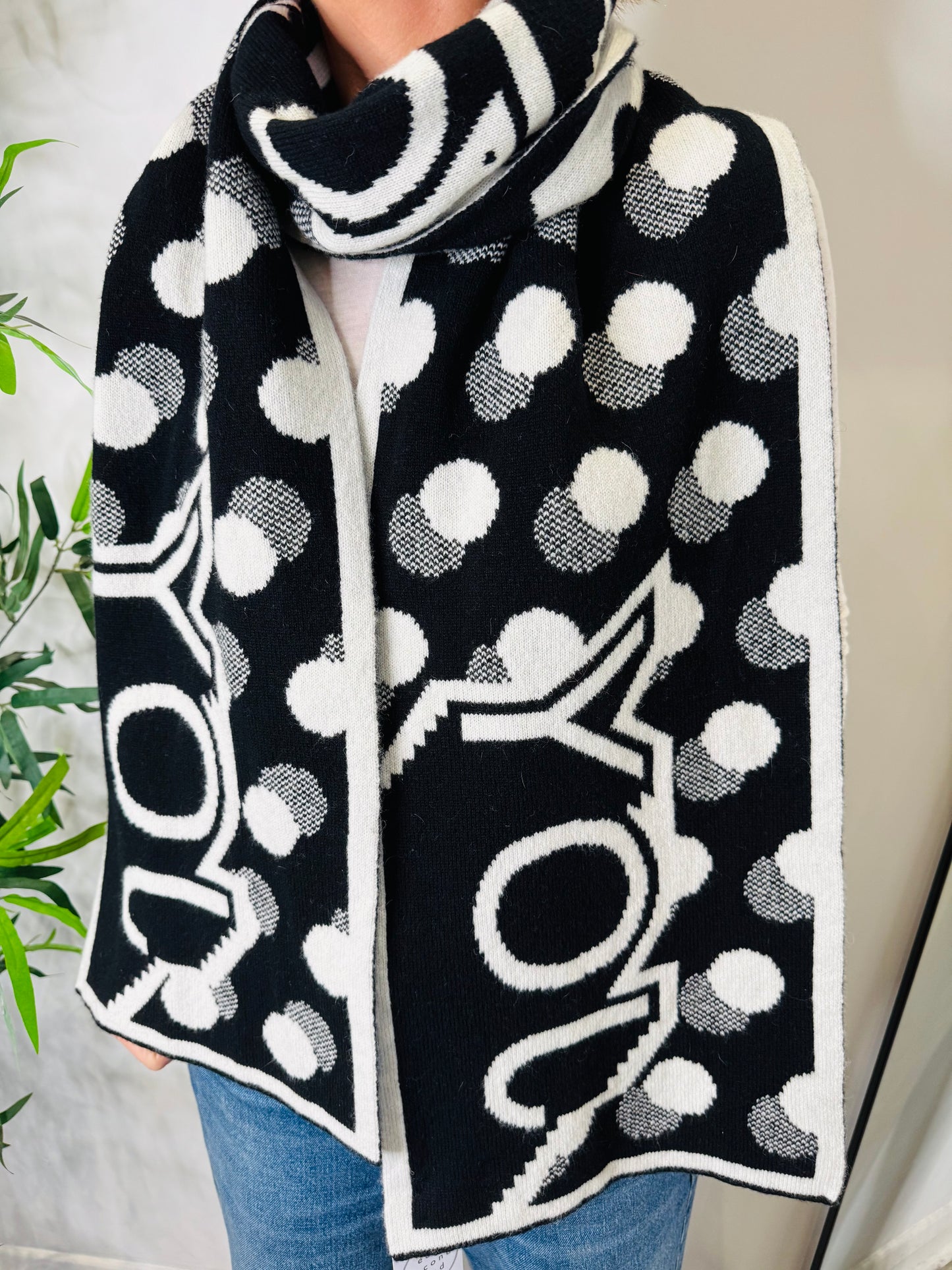 Polka Dot Wool Scarf