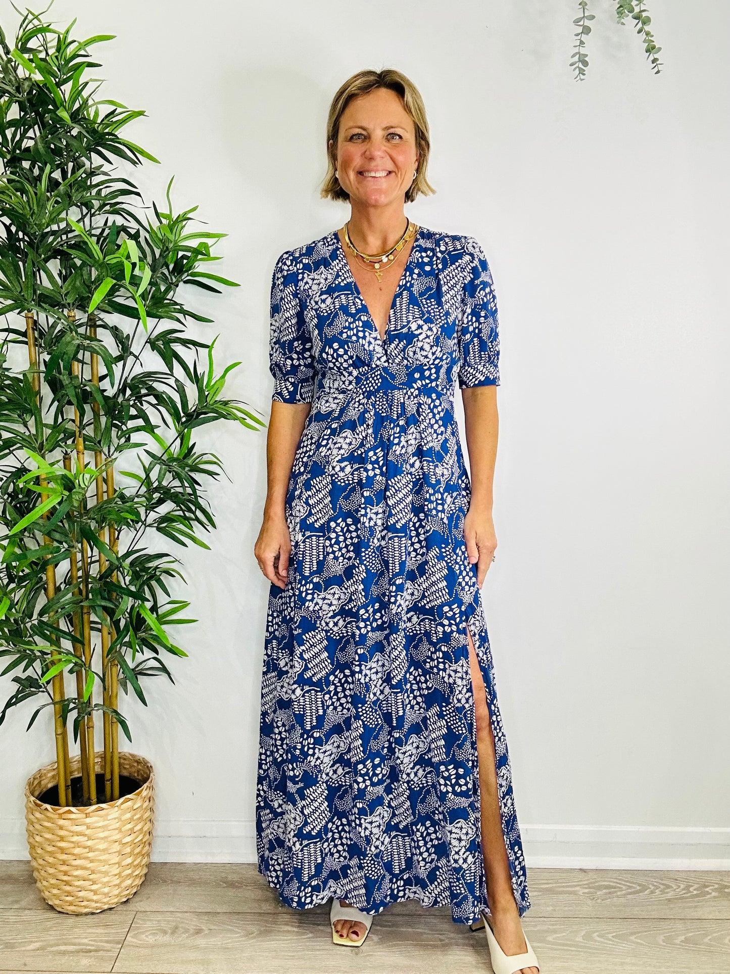 Patterned Maxi Dress - Size 10