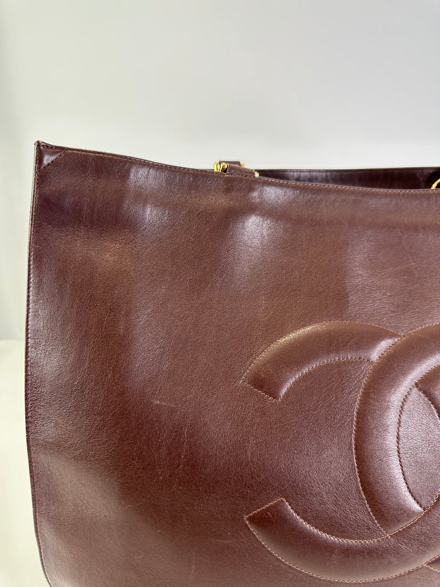 Vintage Leather Chain Strap Shoulder Bag