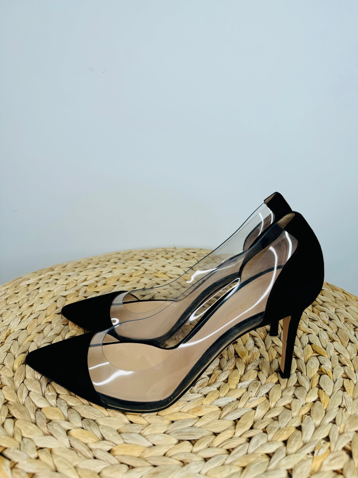 Suede Plexi Heels - Size 41