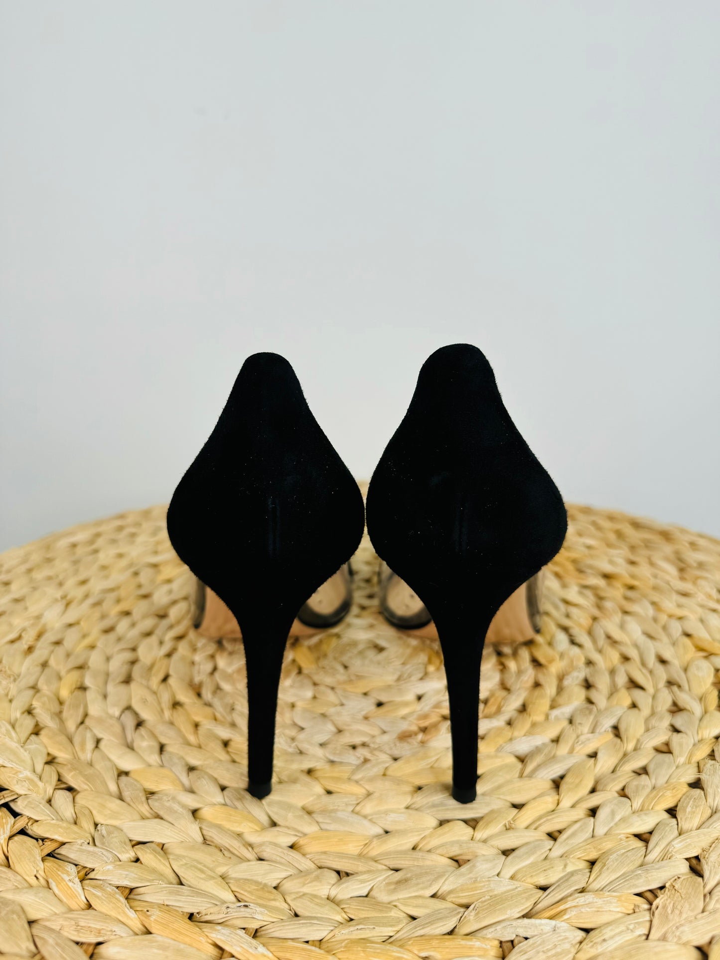 Suede Plexi Heels - Size 41