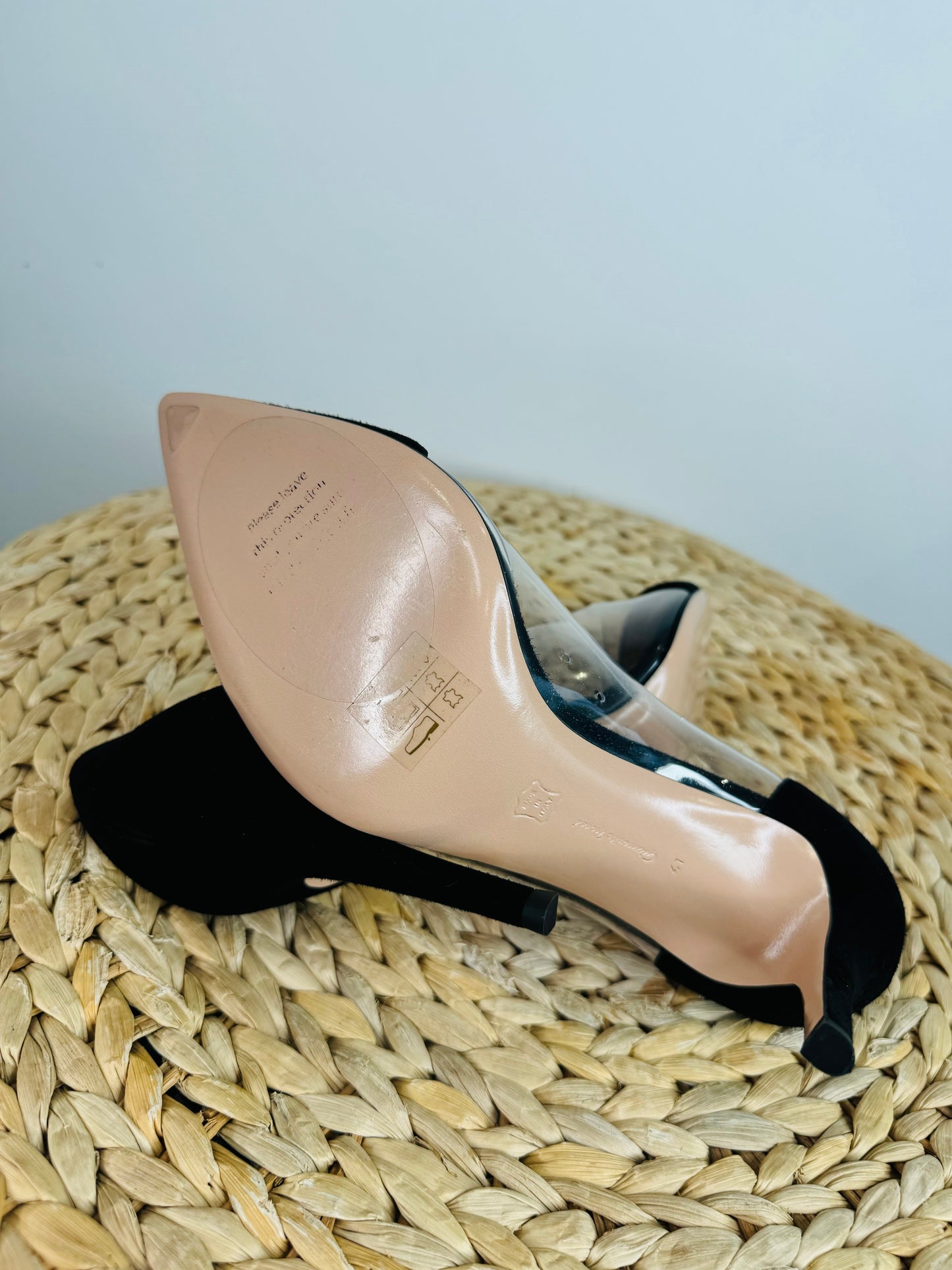 Suede Plexi Heels - Size 41