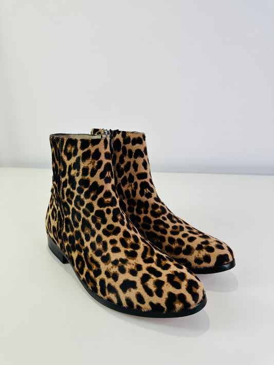Leopard Print Boots - Size 39