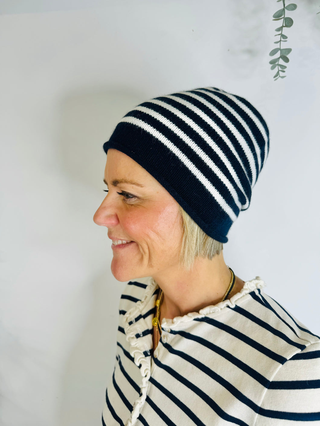 Striped Cashmere Beanie